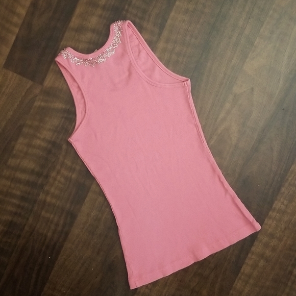 Reference Coral Ribbed Tank Top with embellishments - Size Small - Picture 6 of 8